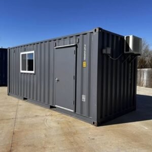 20 ft 20’ Slate Gray Shiplap 120V Shipping Container Office Minisplit