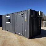 20 ft 20’ Slate Gray Shiplap 120V Shipping Container Office Minisplit