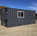 20 ft 20’ Slate Gray Shiplap 120V Shipping Container Office Minisplit