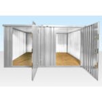 4M X 4.2M Side Linked Flat Pack Container Bundle (Galvanised)